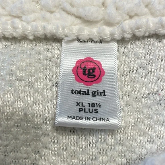 Total Girl Girls Plus Snowman Sweater Size XL 18.5 Holiday Pullover Cream - Picture 3 of 6